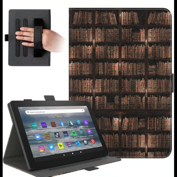 NEW Dteck Case Fits (8") Kindle Fire HD 8 & Fire HD 8 Plus Tablet Leather Stylus - Picture 1 of 8